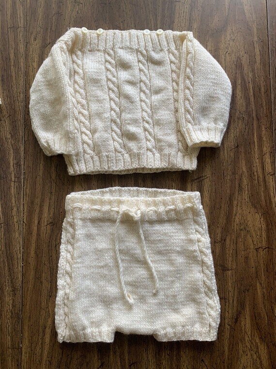 Baby Clothes Hand Knit BEAUTIFUL HANDMADE Vintage… - image 2
