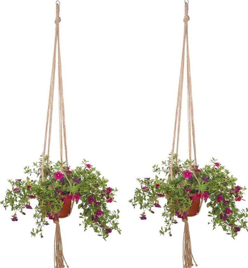 6Pcs Rope Holders Plant Hangers Pots Handmade Basket Cotton Etsy