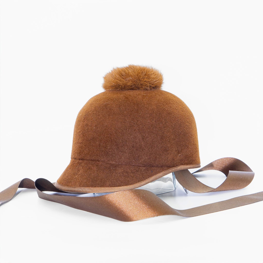 Wool Felt Jockey Cap Version 2023 With Upcycle Pompom Etsy