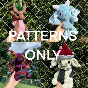 PATTERN BUNDLE crochet dragon plushie