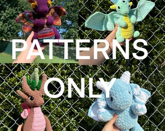PATTERN BUNDLE crochet dragon crochet patterns