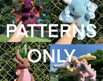 PATTERN BUNDLE crochet dragon plushie