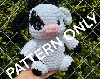 Crochet Chunky Cow PATTERN Amigurumi plushie