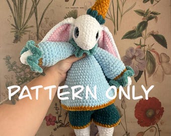 Alice the Clown Bunny Amigurumi Plushie CROCHET PATTERN