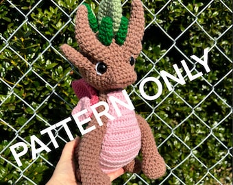 Nature Dragon Crochet Plushie PATTERN