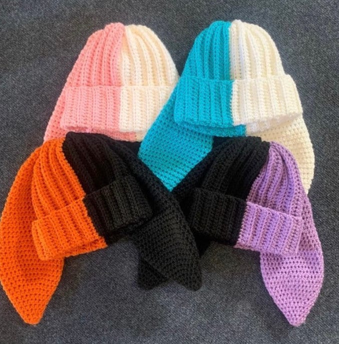 CUSTOM Crochet Bunny Ears Beanie Hat - Etsy UK