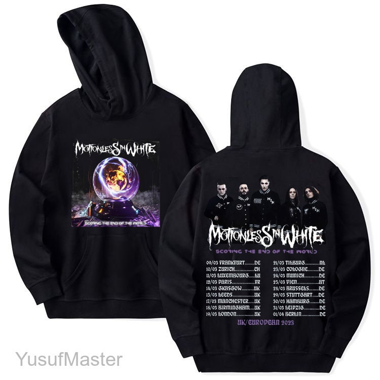2023 Motionless In White Scoring The End Of The World Uk Europe Tour Hoodie