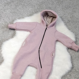 Wollwalkanzug Walkanzug aus Schurwolle Federn Jersey roser Walk Größe 56-122