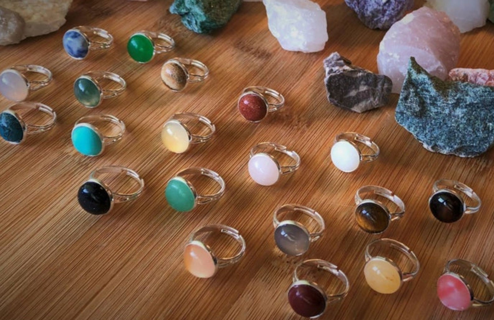 Summer Genuine Gemstone Rings Genuine crystal Natural Crystals Etsy