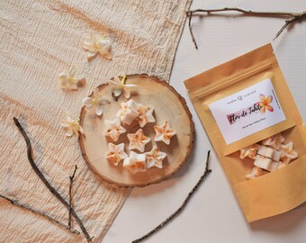 Monoi, tiare flower scented wax melts. "Tahitian flower". Handmade home scents.