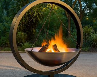 Berling Design Fire Pit: Stainless Steel Bowl, Customizable Outdoor Fireplace, Barbecue For Garden, Garden Supplies