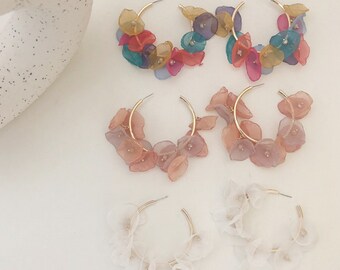 Khaki Floral Handmade Dangle Earrings Best Birthday Gifts Ideas Chiffon Floral Easter Gifts