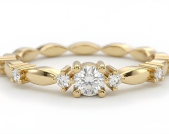 Dainty CZ Cluster Ring, 925 Sterling Silver, Gold Plated, Minimalist Engagement Style