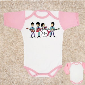 the beatles cartoon model:5 PINK baby body little girls Bodysuits white Clothing shirt lady little girl toddler girl