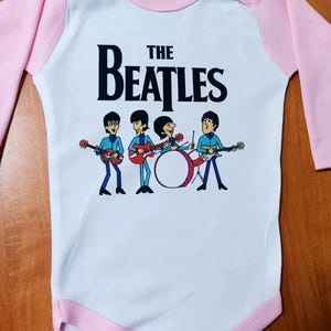 The Beatles Cartoon model:2 PINK baby body little girls Bodysuits white Clothing shirt lady little girl toddler girl