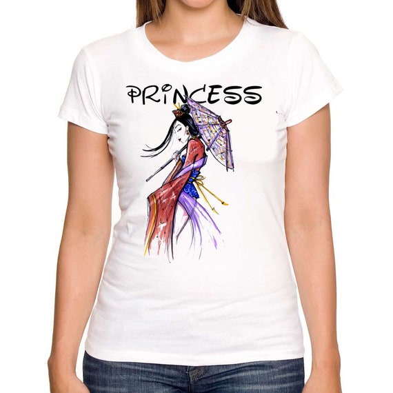 Mulan Princesas mujer Camiseta blanca Camisa de ropa senora nina nina nina Etsy Espana