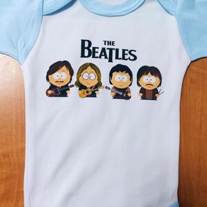 The Beatles Cartoon model:6 BLUE baby body little boys Bodysuits white Clothing shirt boy little boy toddler boy the beatles logo