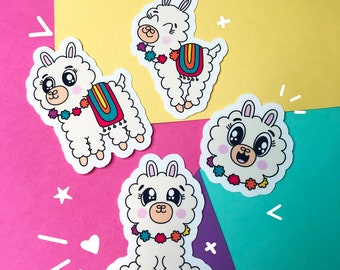 Alpaca Vinyl Sticker Pack Cream