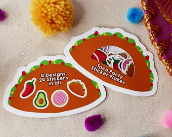 Taco Party Sticker Flakes Pack