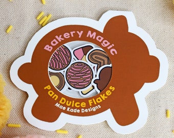 Bakery Magic Pan Dulce Flakes Set- Small Stickers- Pack of 25 Flakes- Mexican Sweet Breads