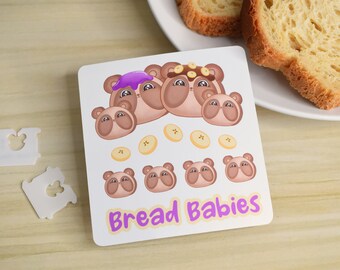 Bread Panda Sticker Sheet- Kawaii- Vinyl Stickers- Journaling- Bread Babies- Panda Family