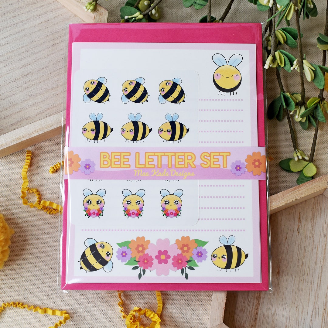 Bee Letter Racks Bee Letter Set- Writing Paper- Envelopes- Stickers - Etsy