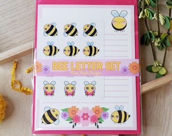 Bee Letter Set- Writing Paper- Envelopes- Stickers