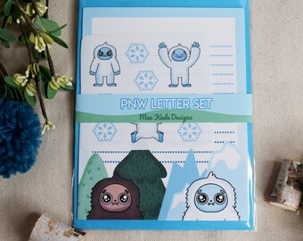 Squachito Stationery Set- Bigfoot- Yeti- Sasquatch- Abominable Snowman