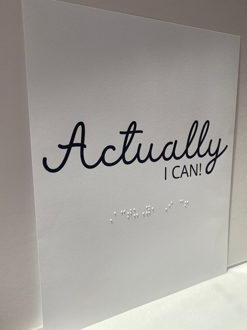 Actually I Can Braille Quote Braille Art Braille Gift | Etsy