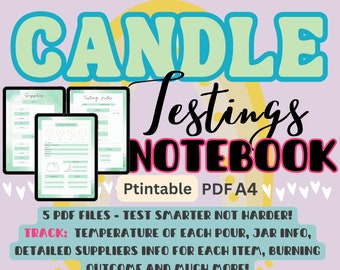 Candle Making Testing Sheet, Printable Candle Testing Notes, Candle Making and Testing Printable Templates, Candle Business