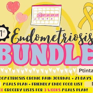 Endometriosis Planner BUNDLE, Chronic pain journal, Daily and monthly symptoms tracker , Pain relief diet correction meals plan | PDF print