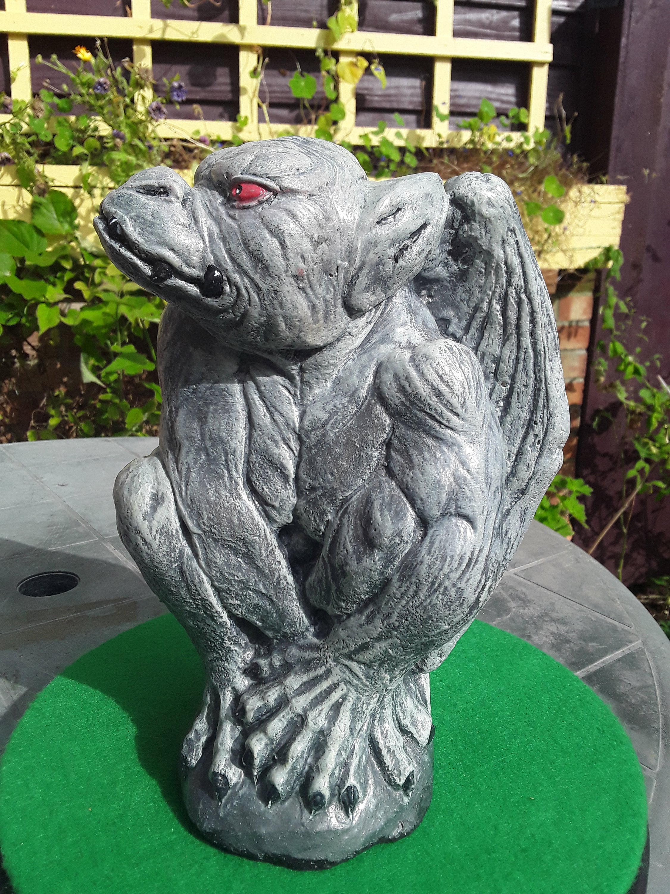 Bespoke Handmade Concrete Hand Painted Gargoyle Garden or Home Etsy.de