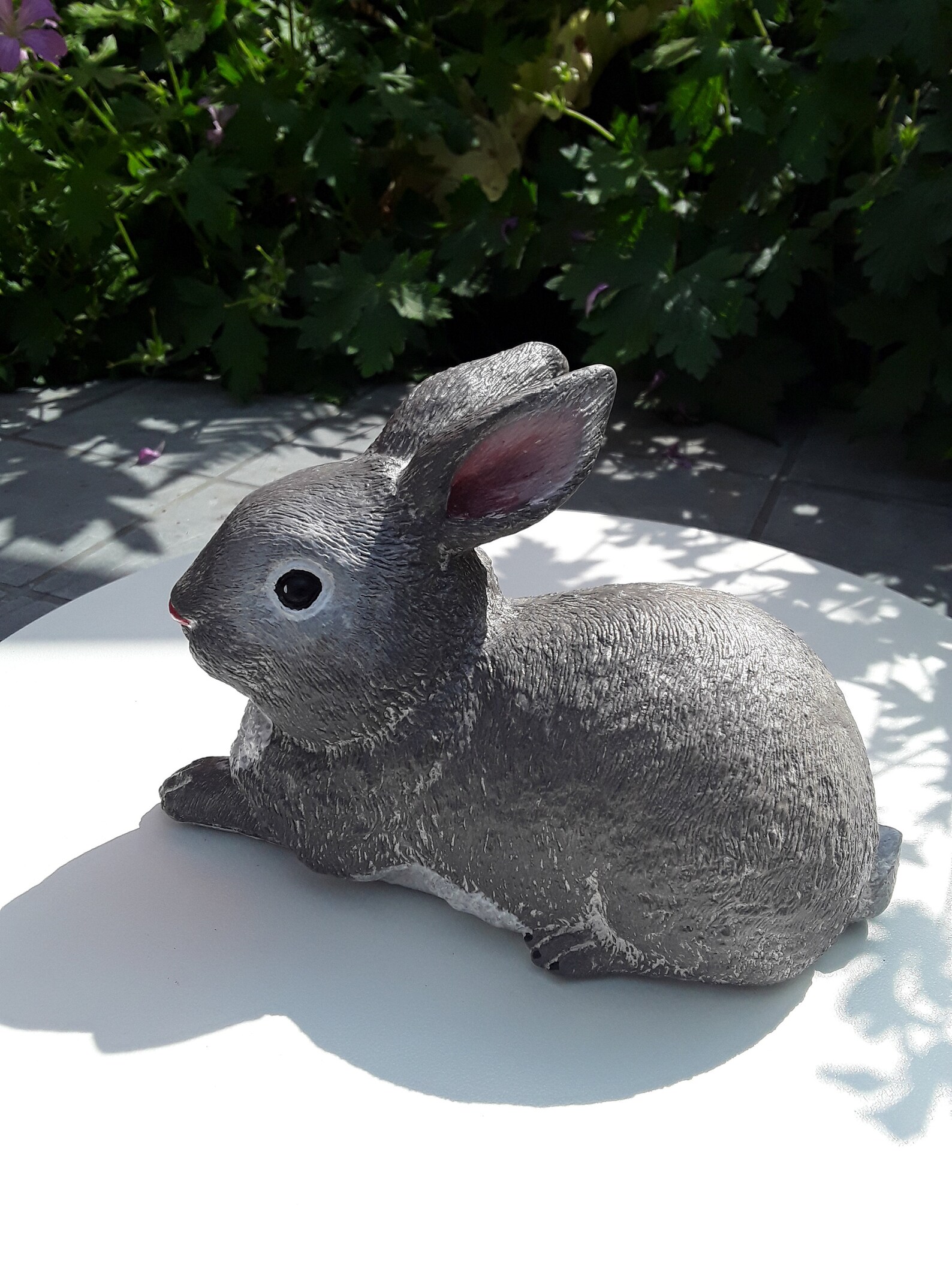 Bespoke Handmade Concrete Hand Painted BUNNY RABBIT Garden or Etsy