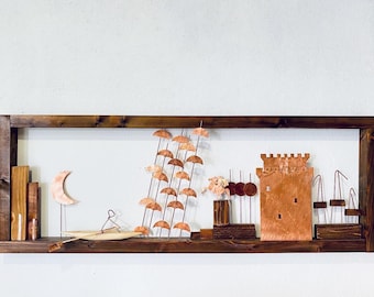 Wooden frame ThesSaloniki city wall decoration, ThesSaloniki template,  wooden frame,wall decor, salonika city,wood and wire