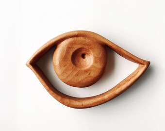 Wooden hand carved decorative eye,wooden decorative eye, wood carved good luck charm