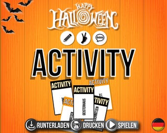 HALLOWEEN Activity Spiel | HALLOWEEN Spiel zum Ausdrucken | Lustige Spielidee | Halloween Party | Pdf Datei | Familien Spiel | deutsch