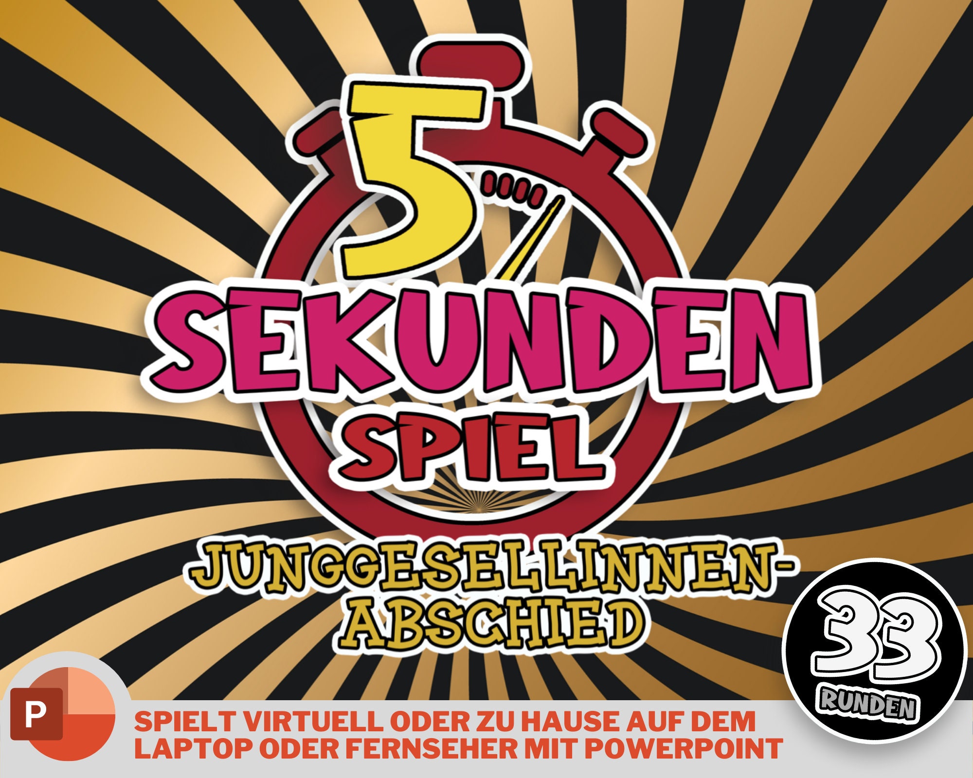 5 SEKUNDEN SPIEL Junggesellinnenabschied PowerPoint Spiel | Etsy
