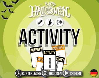 HALLOWEEN Activity Spiel | HALLOWEEN Spiel zum Ausdrucken | Lustige Spielidee | Halloween Party | Pdf Datei | Familien Spiel | deutsch