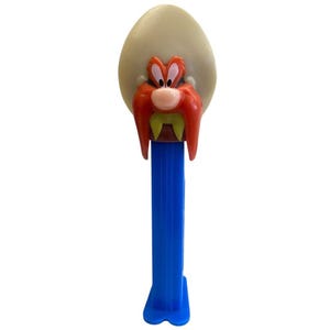 Vintage Yosemite Sam Pez Dispenser Blue Stem Collectible 1970s Warner Bros Cartoon Character Candy Holder