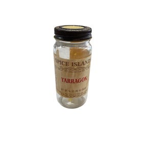 Vintage Spice Islands Tarragon Glass Jar 1/2 Oz 14g With Metal Lid