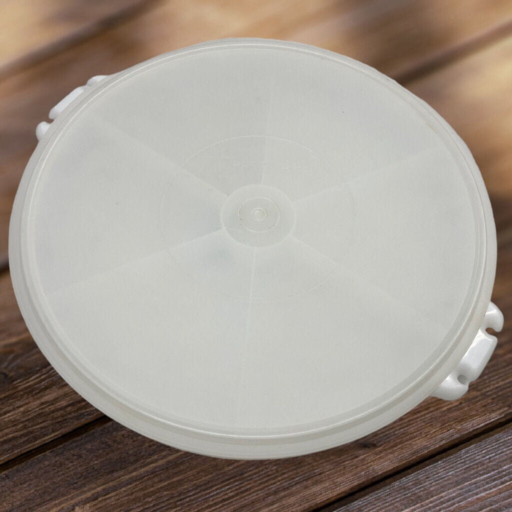 Vtg Tupperware Divided Party Serving Tray 4052 Seal Lid 22411 White