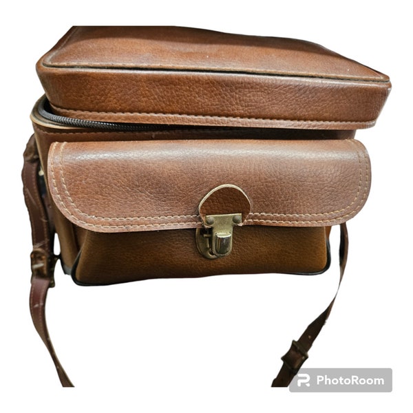Vintage Brown Leather Camera Case Bag