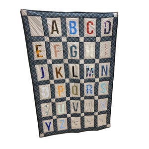 NEW Handmade Alphabet & Numbers Baby Quilt Blanket