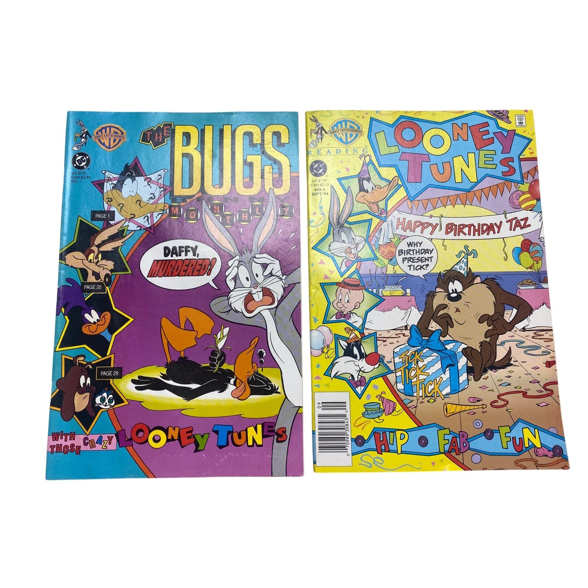 Vintage 1993 Warner Bros. Animaniacs & Looney Tunes Comic Book Lot