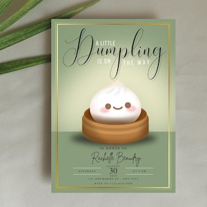 Dumpling baby shower invites Bao baby shower cute little dumpling invitations, banner, cupcake toppers cute dumpling party fancy and cute