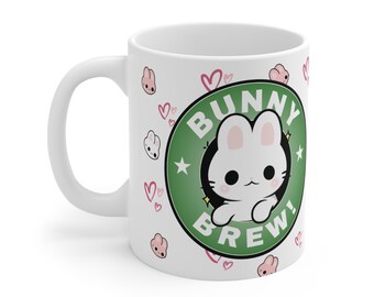 Cute Bunny Brew Mug, Adorable Rabbit Coffee Cup, Kawaii Ceramic Mug, Gift for Animal Lovers, Perfect for Easter & Birthdays