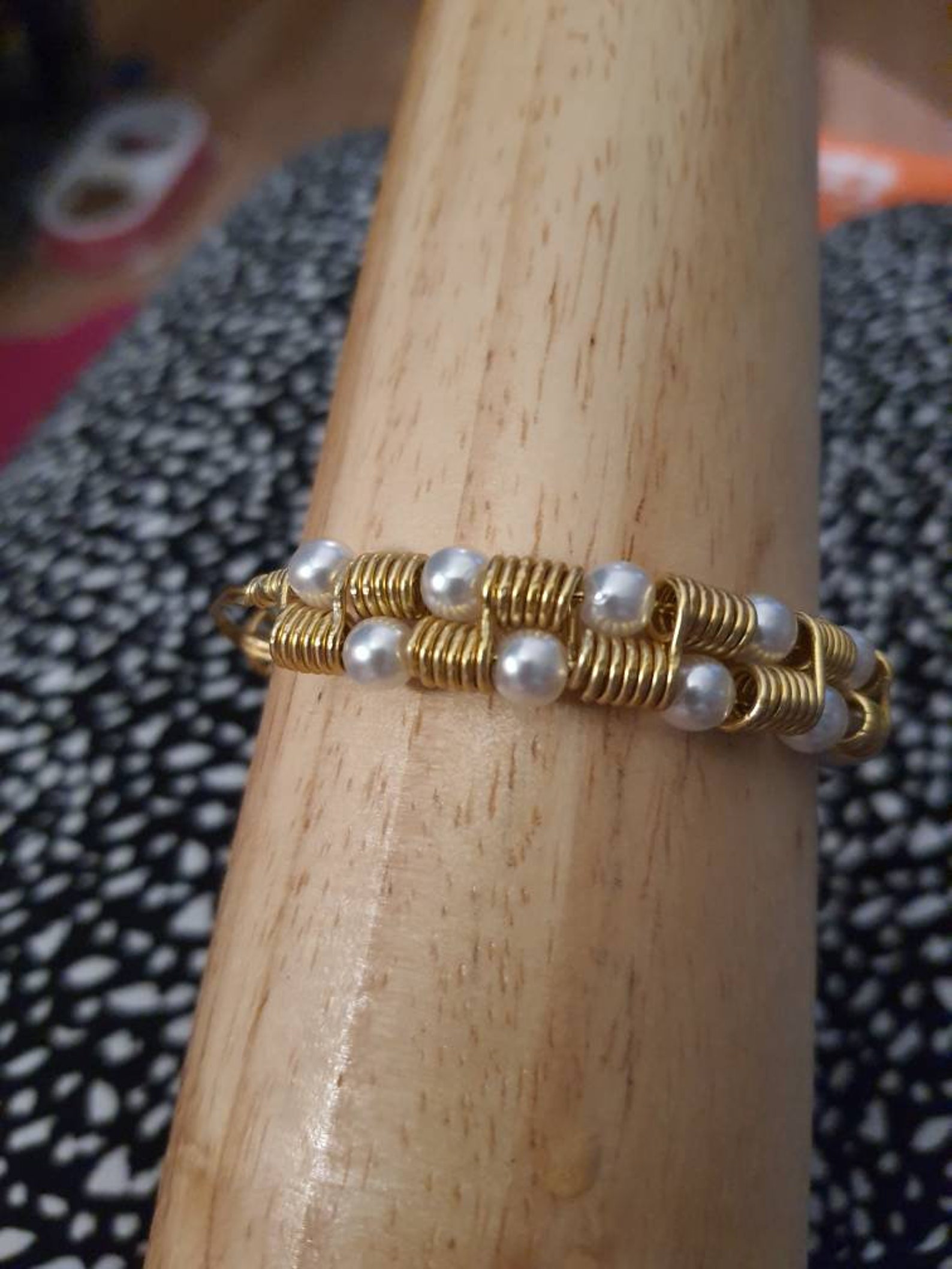 Spring Coil Beaded Bracelet Etsy