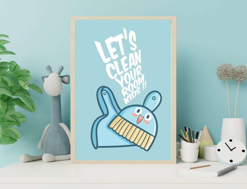 Fun &amp; Functional Kids Playroom Sign, Let's Clean Your Room Kids ...