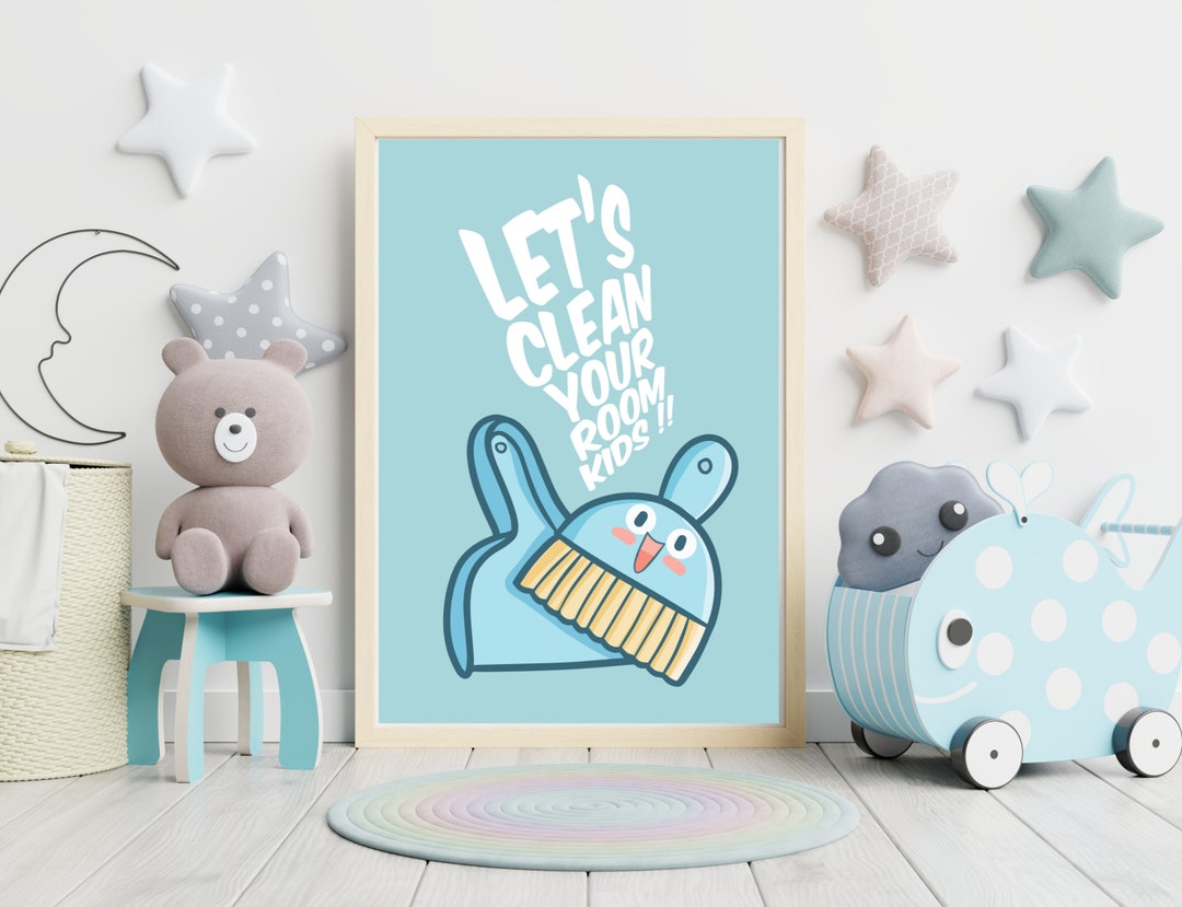 Fun &amp; Functional Kids Playroom Sign, Let's Clean Your Room Kids ...