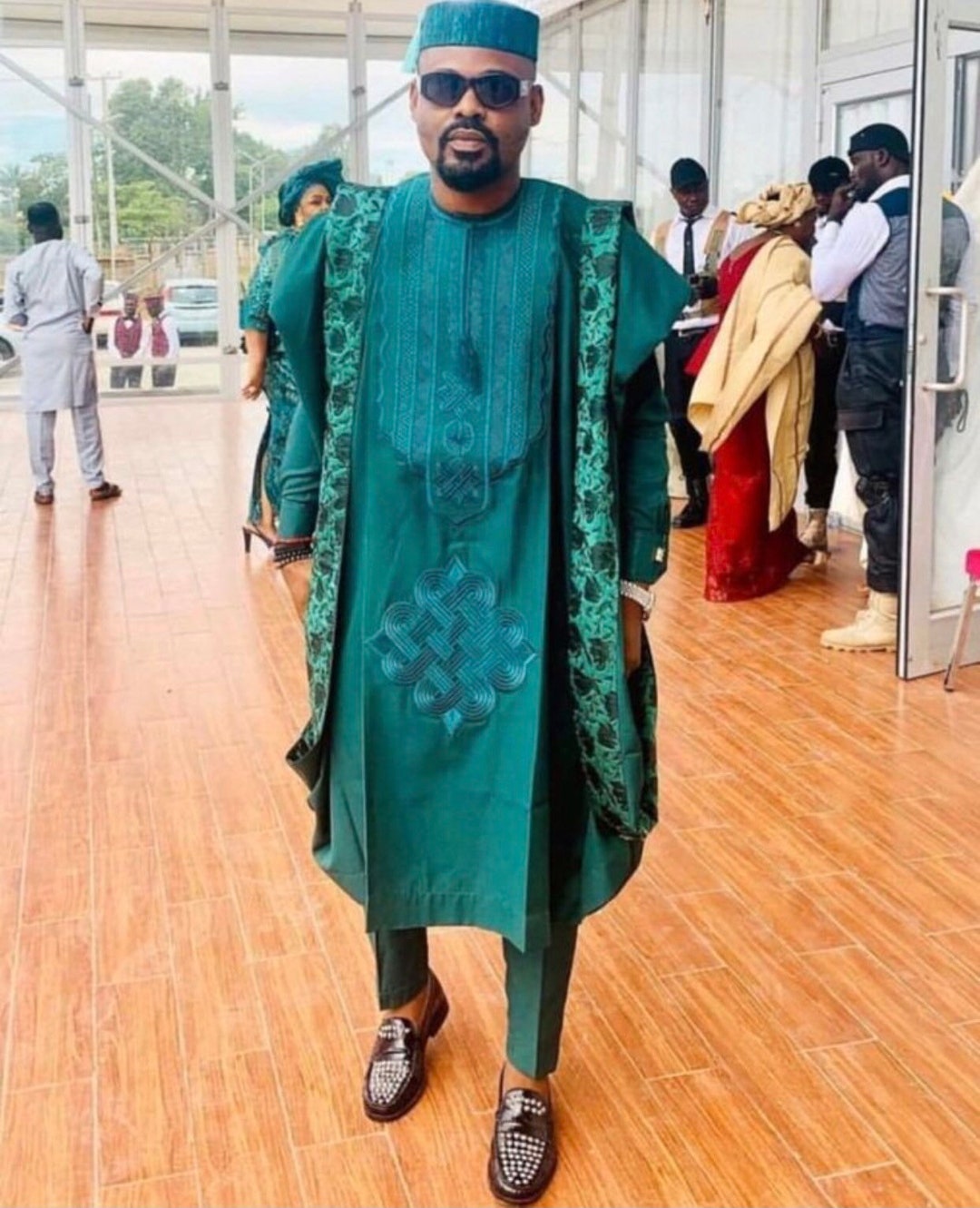 African Mens Agbada With Cap. Danshiki for Men. Emerald Green - Etsy